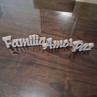 Palabras decorativas: Amor, Familia, Paz