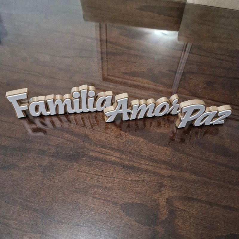 Palabras decorativas: Amor, Familia, Paz